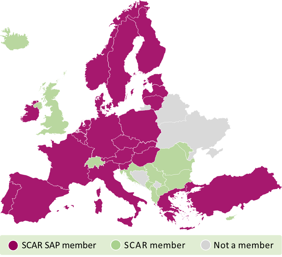 SCAR CWG-SAP map