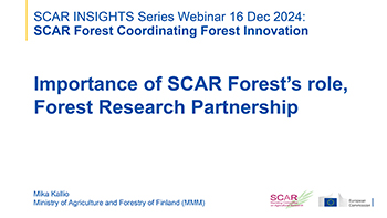IMPORTANCE OF SCAR FOREST’S ROLE, FOREST RESEARCH PARTNERSHIP