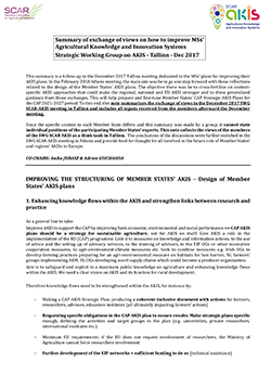 SCAR SWG AKIS Summary reflection on future AKIS MS from Tallinn 