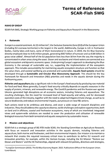 SCAR Fish ToRs Mandate